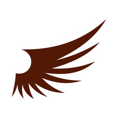 Brown wing icon in flat style isolated on white background. Flying symbol