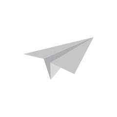 Paper plane icon in flat style isolated on white background. Toy symbol