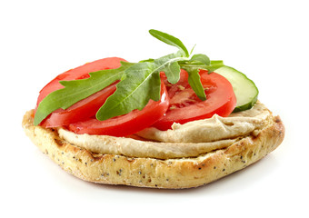 sandwich with hummus and vegetables