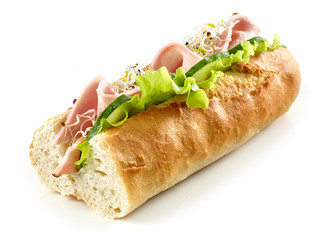 sandwich with smoked meat and cucumber