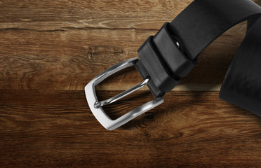 Black mens leather belt