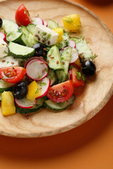 Greek salad with feta and olives