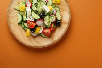 Vegetables salad with feta cheese