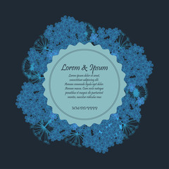 Indigo dandelion wreath