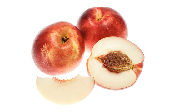 Nectarine fruit isolated on white background