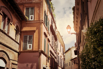 Fototapeta na wymiar Beautiful street in Rome, Italy.