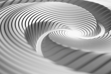 Obraz premium 3d rendering of abstract reflective spiral surface