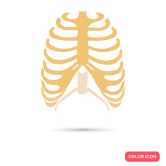 Human ribs breast color flat icon