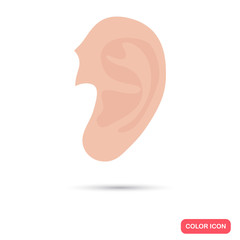 Human auricle color flat icon