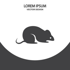 Experimental rat icon on the background