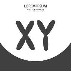 X and Y chromosome icon on the background