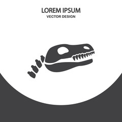 Obraz premium Dinosaur skeleton icon on the background