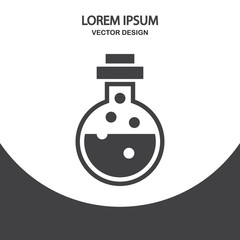 Chemical flasks icon on the background
