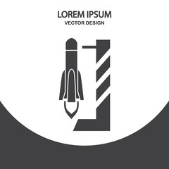 Rocket icon on the background