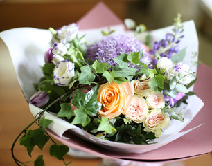 Roses on table