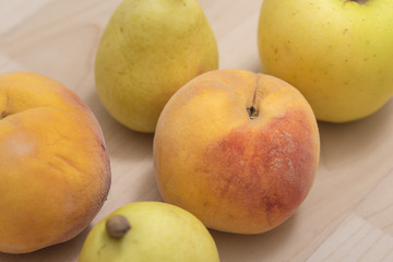 Raw juicy fruits close up