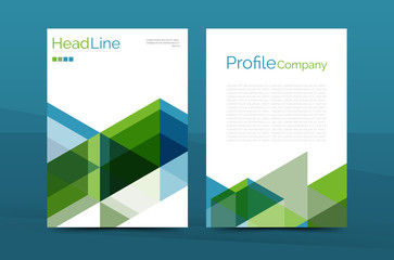Geometric a4 front page, business annual report print template
