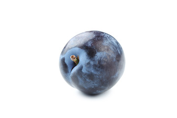 Tasty and ripe plum isolated on a white