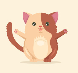 Happy cat character. Vector flat cartoon illustration