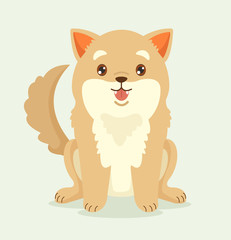 Happy dog character. Vector flat cartoon illustration