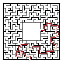 Black square maze(24x24) with help