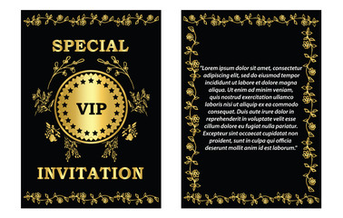 Golden VIP Invitation Card Template-
A Golden VIP invitation card template that can be used for business,company,event or party invitation.
