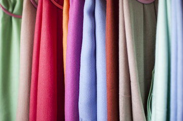 colored Turkish shawls and scarves