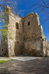 the ruins of an old fortress tower