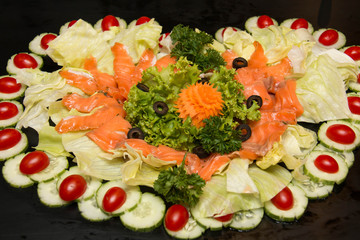  delicious Salad  smoked salmon with vegetables