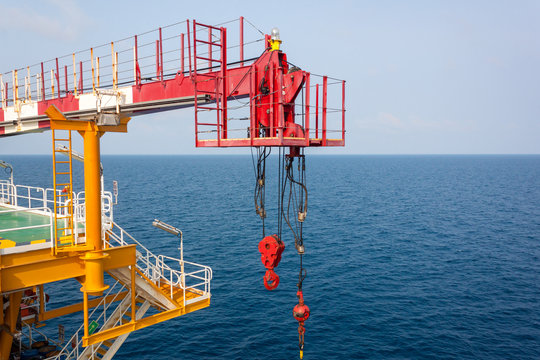 industrial concept offshore crane at offshore remote platform an