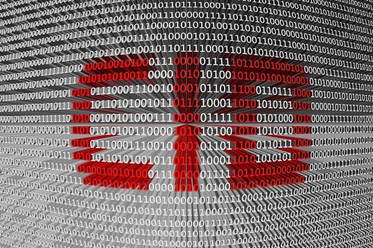 CID in the form of binary code, 3D illustration
