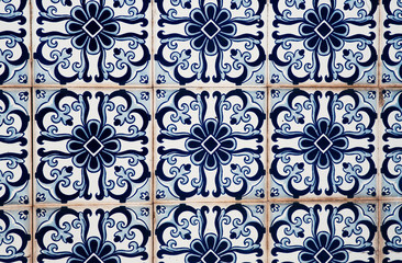 Detail of some typical portuguese tiles