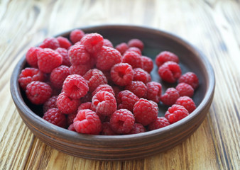 Fresh raspberry on plate