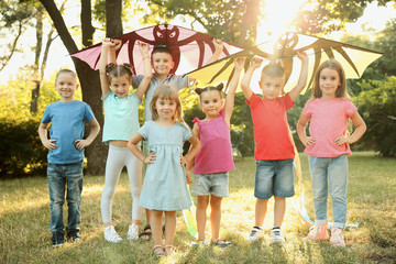 Group of playful kids in park