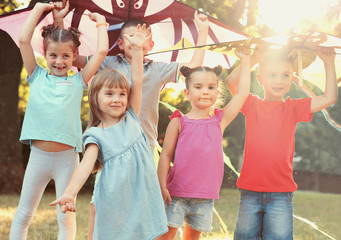 Group of playful kids in park
