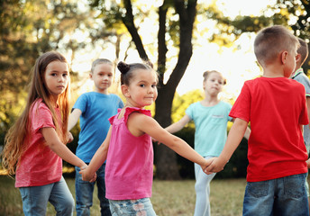 Group of playful kids in park