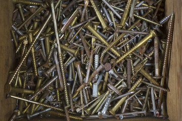 Many screws in a box