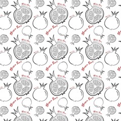 happy new year in Hebrew seamless pattern background. Hand drawn elements. Rosh Hashanah symbols. Vector