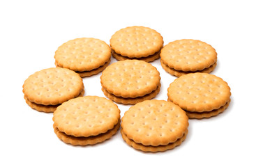 Sandwich biscuits, filled with chocolate