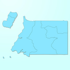 Obraz na płótnie Canvas Equatorial Guinea blue map on degraded background vector