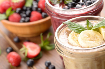 Blueberry and banana smoothie