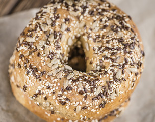 Fresh baked wholemeal Bagels