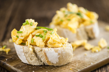 Bun with Scrambled Eggs (close-up shot)