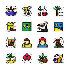 Thin line Brazil icons vector illustration