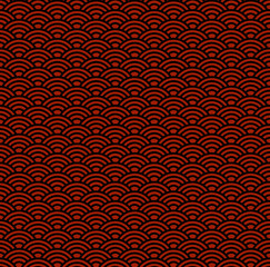 Seamless china background with waves