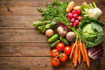 Assortment of the fresh vegetables
