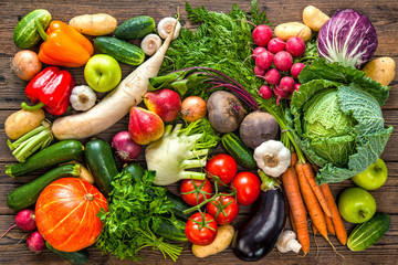 Assortment of the fresh vegetables