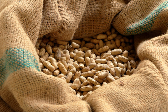 peanuts in sack , peanut texture on sacking