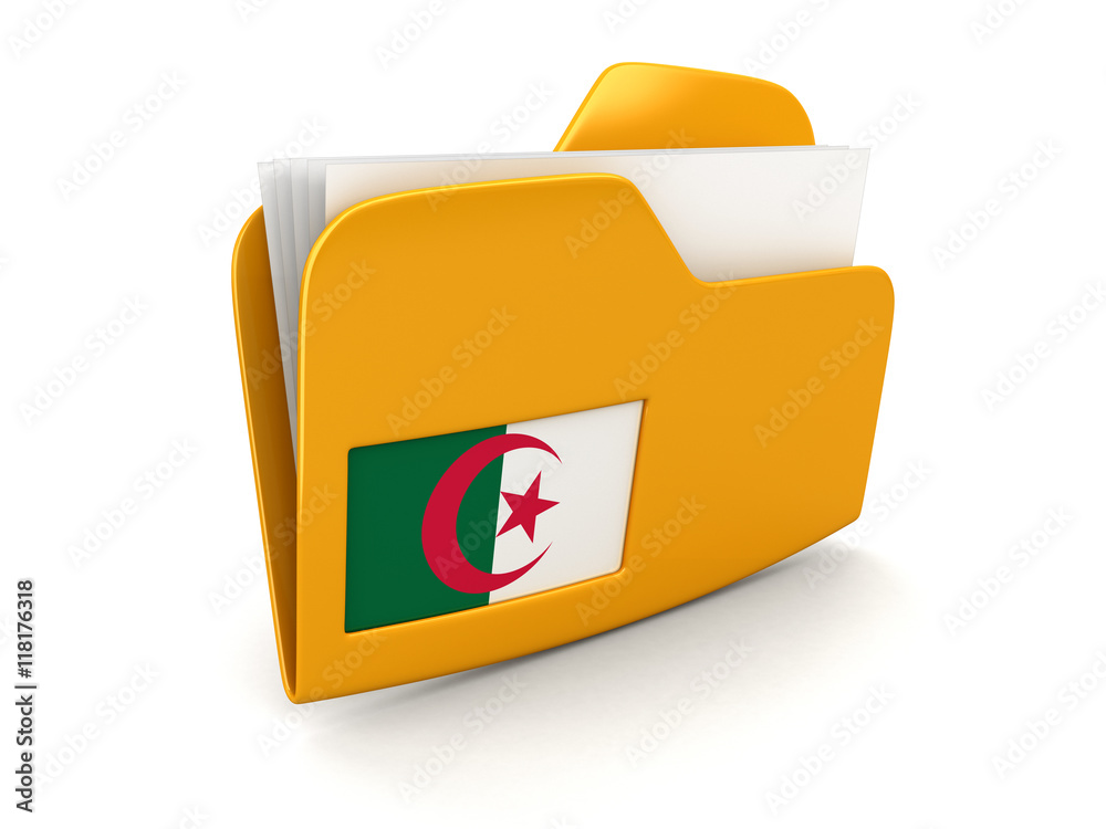 Poster folder and lists with algerian flag. image with clipping path