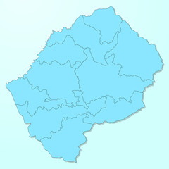 Lesotho blue map on degraded background vector